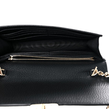 Gucci Dollar Calfskin Interlocking G Chain Wallet Black 5 of 12