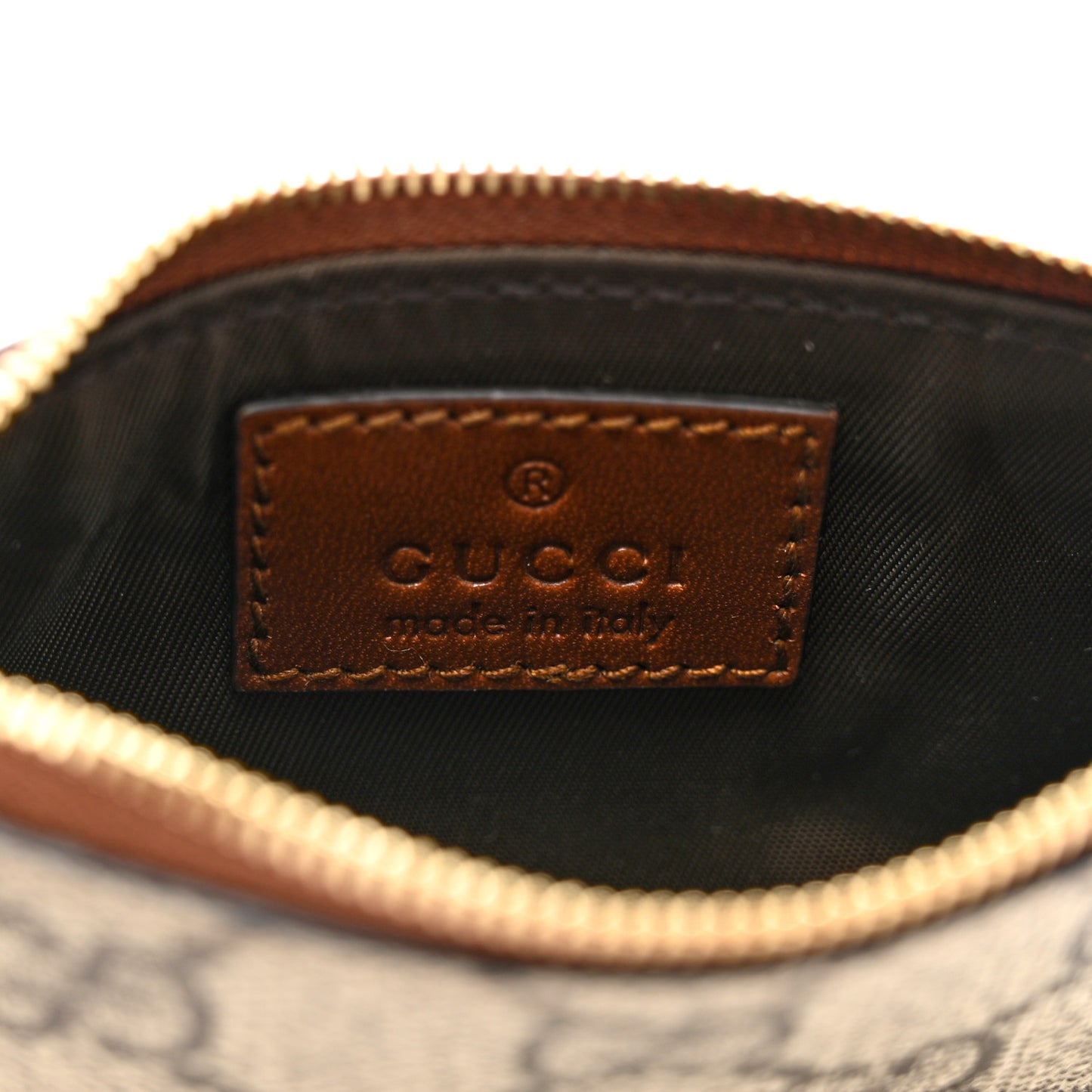 GG Supreme Monogram Key Case Brown