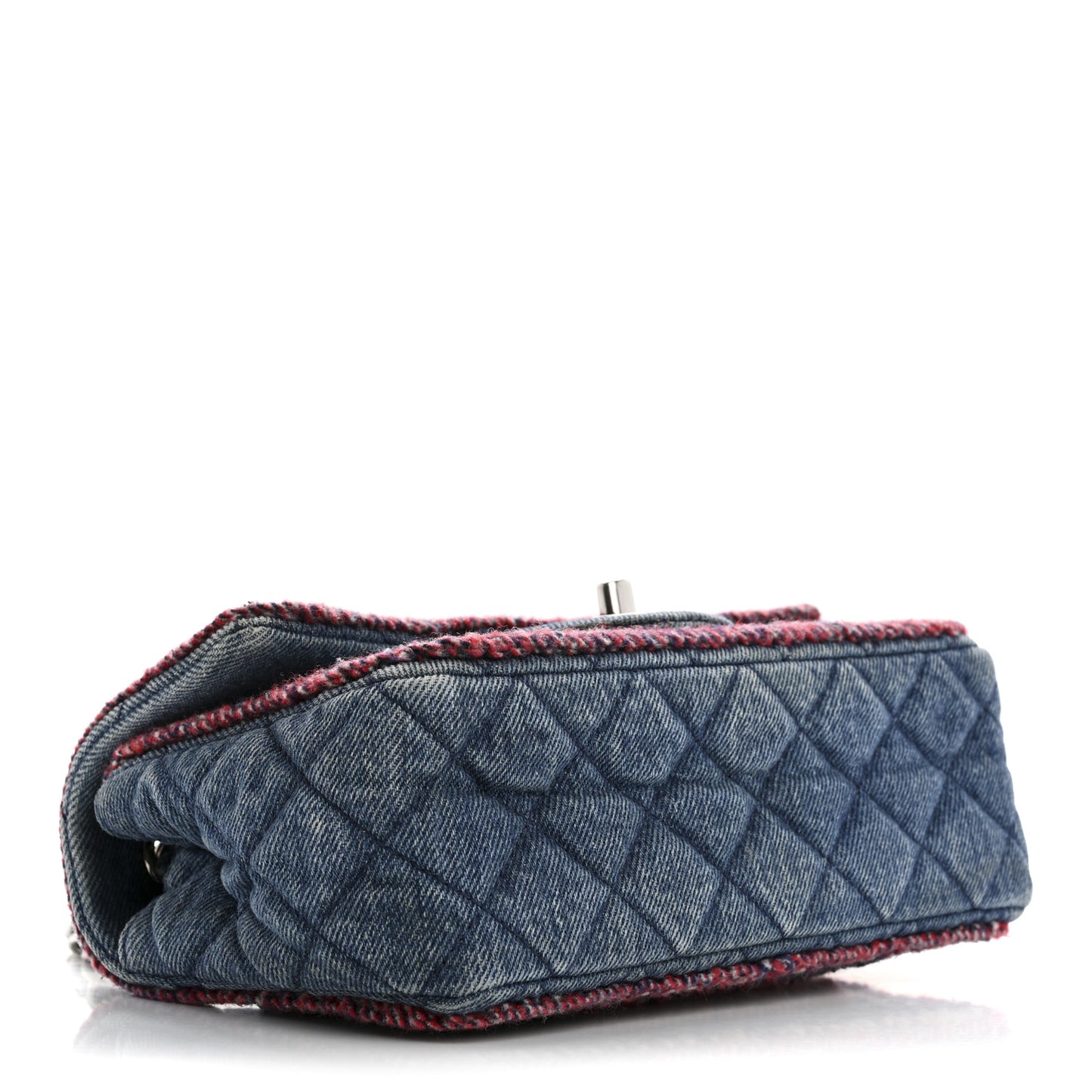 Denim Braided Mini Rectangular Flap Bag Blue