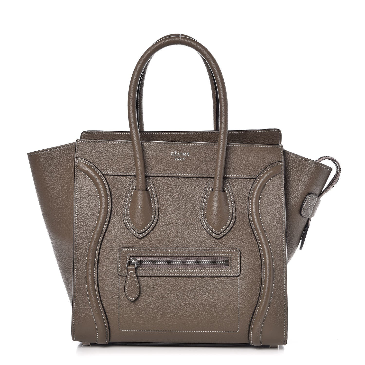 Celine Drummed Calfskin Micro Luggage Souris 1 of 13