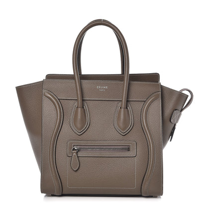 Celine Drummed Calfskin Micro Luggage Souris 1 of 13