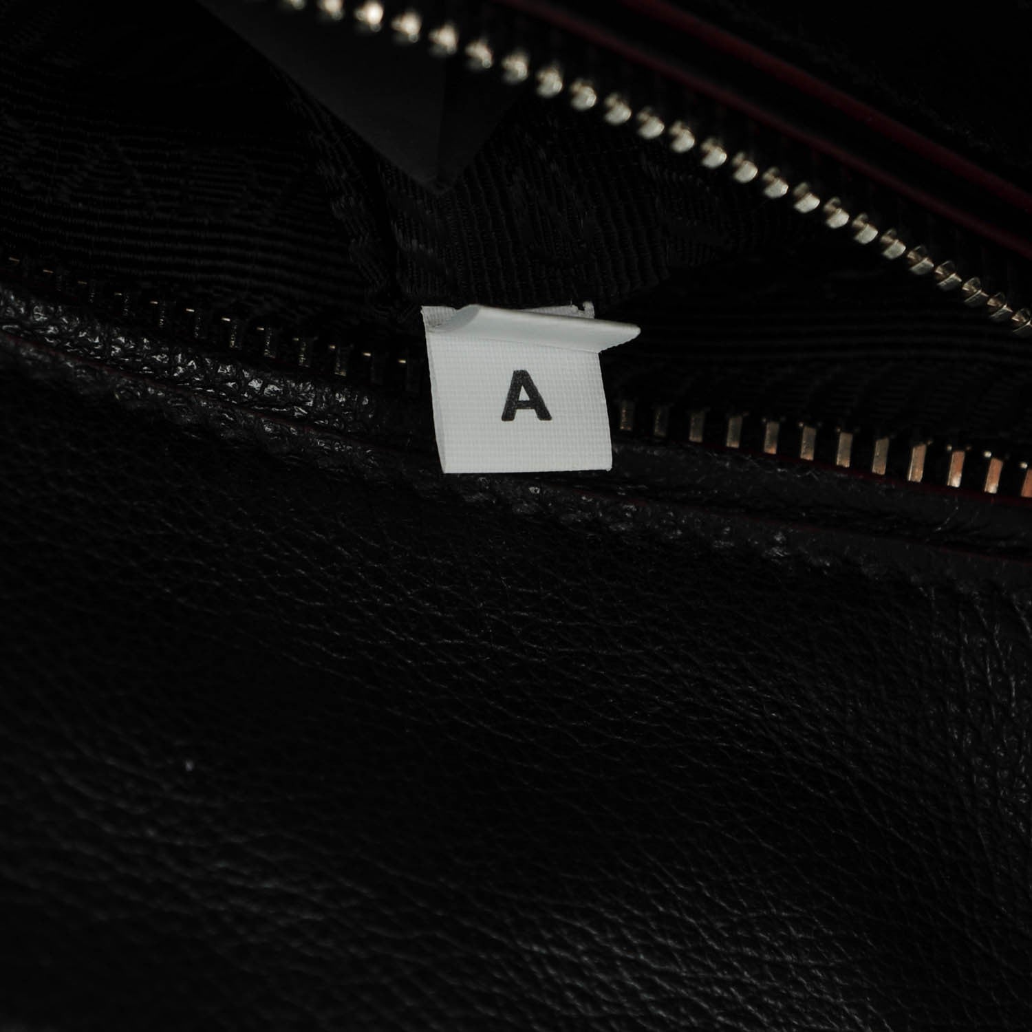 Prada Glace Calf Scamosciato Suede Mini Twin Pocket Tote Black Rosso 7 of 8