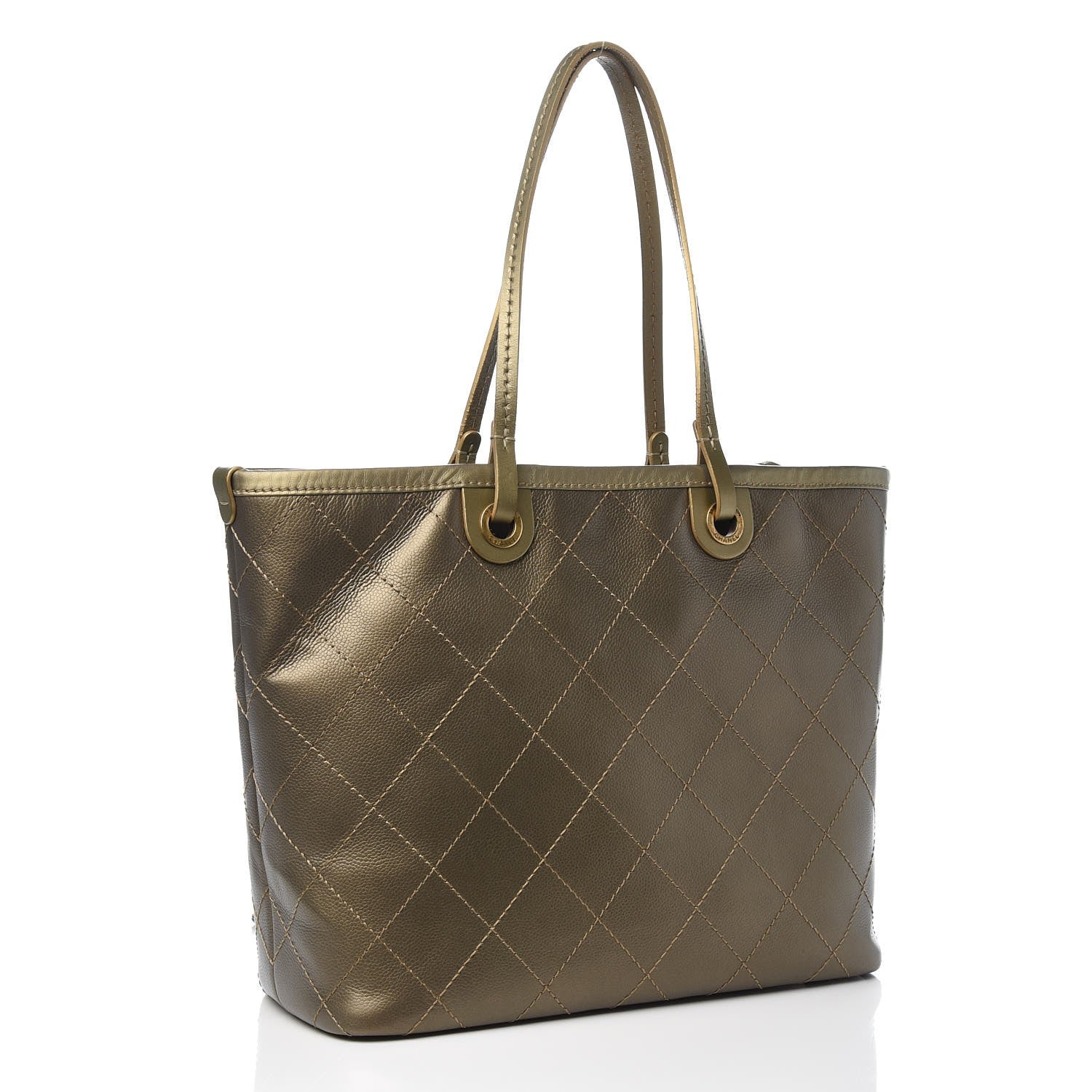 Chanel Grained Calfskin Large Shopping Fever Tote Gold 4 of 13