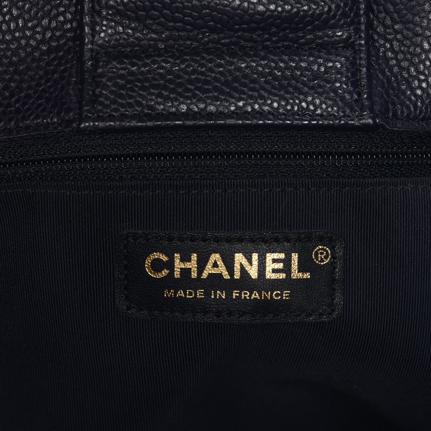 Chanel Caviar Quilted Large Shopping Tote Navy 6 of 10
