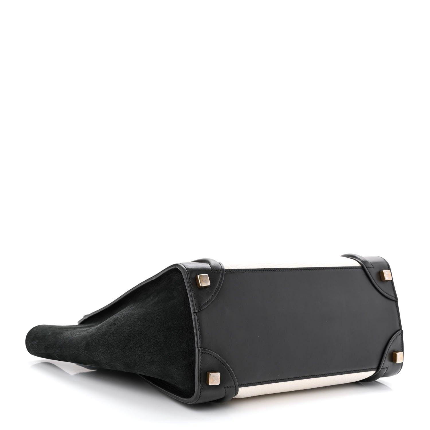 Celine Bullhide Calfskin Micro Bi-Color Luggage Black White 4 of 10