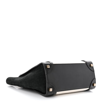 Celine Bullhide Calfskin Micro Bi-Color Luggage Black White 4 of 10