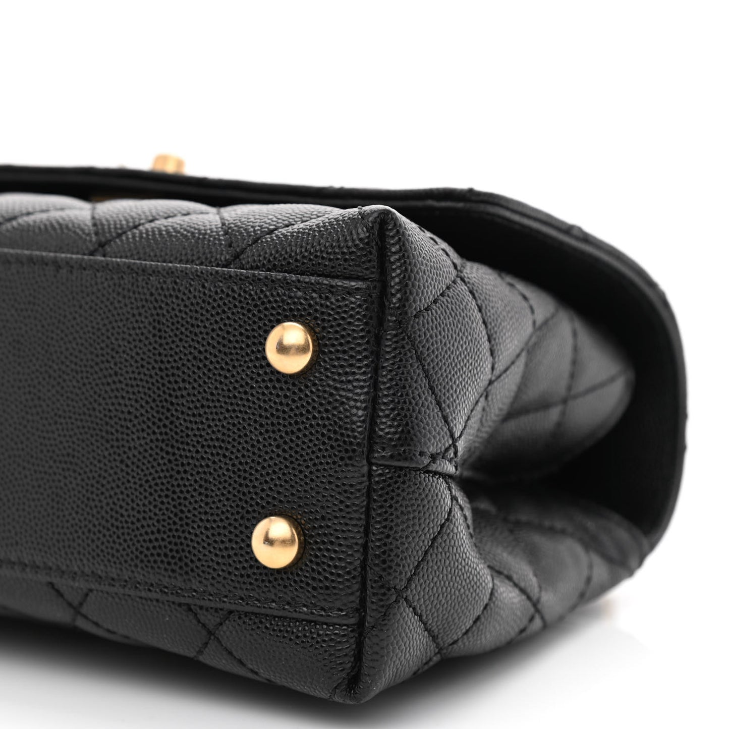 Caviar Quilted Mini Coco Handle Flap Black
