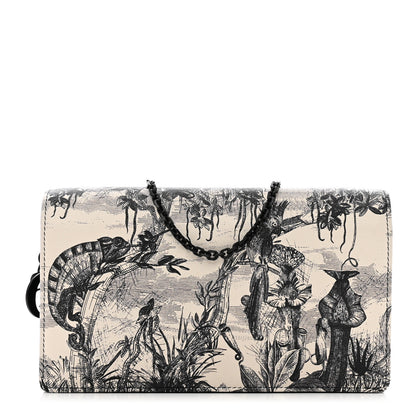 Christian Dior Calfskin Toile de Jouy Carnivora Wallet On Chain Pouch White 2 of 10