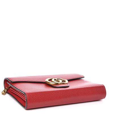 Gucci Calfskin GG Marmont Chain Wallet Vulcanic Red 4 of 10
