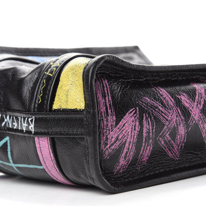 Balenciaga Agneau Arena Graffiti All Over XS Bazar Shopper Tote Black Multicolor 7 of 9