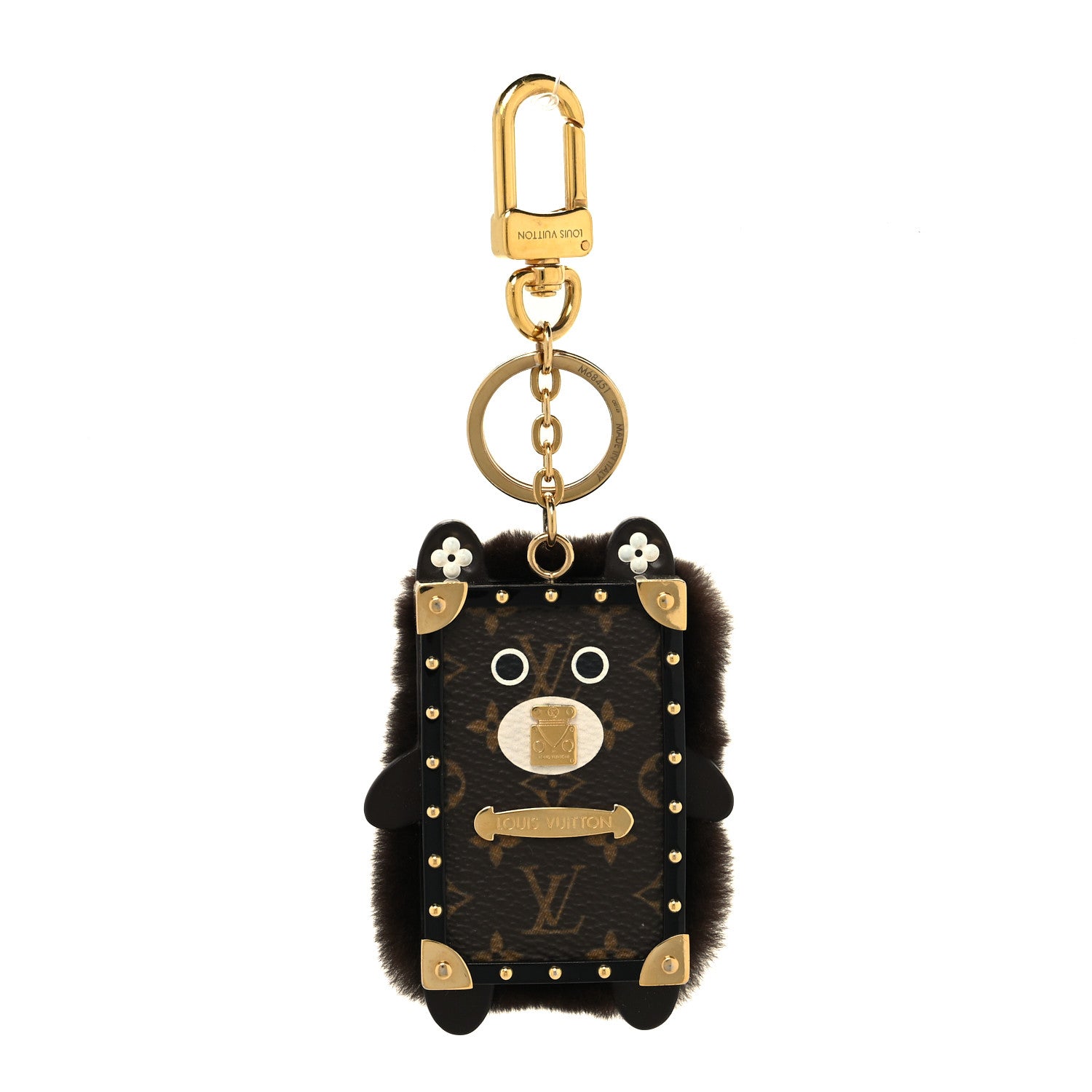 Louis Vuitton Wild Fur Monogram Eye-Trunk Bear Bag Charm 1 of 4