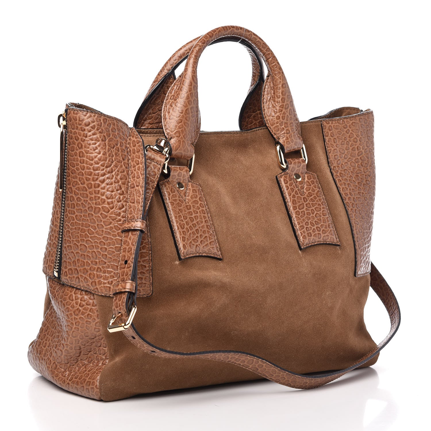 Burberry Signature Grain Suede Medium Callaghan Tote Camel 3 of 11