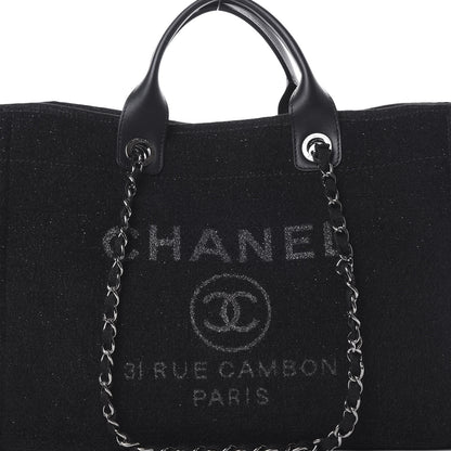 Chanel Lurex Boucle Medium Deauville Tote Black 7 of 9