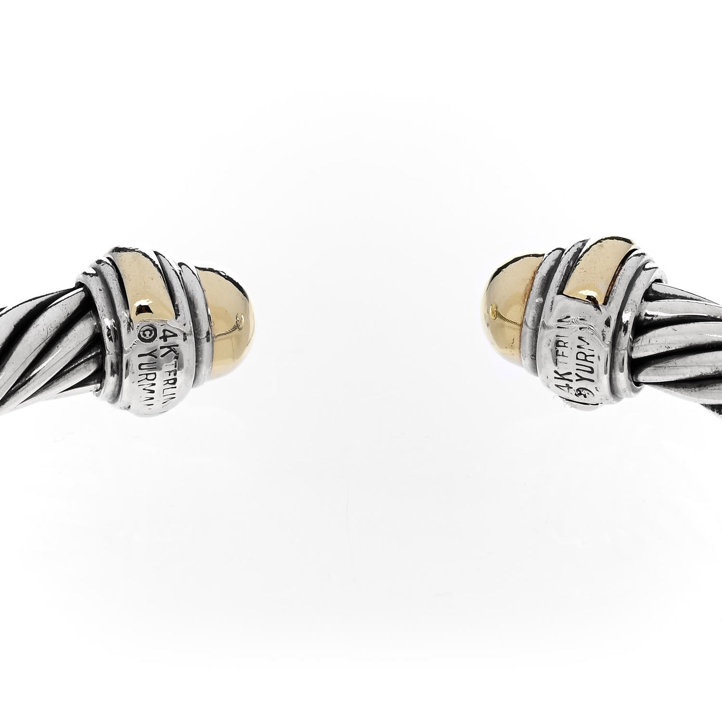 Sterling Silver 14K Yellow Gold 7mm Cable Classics Bracelet