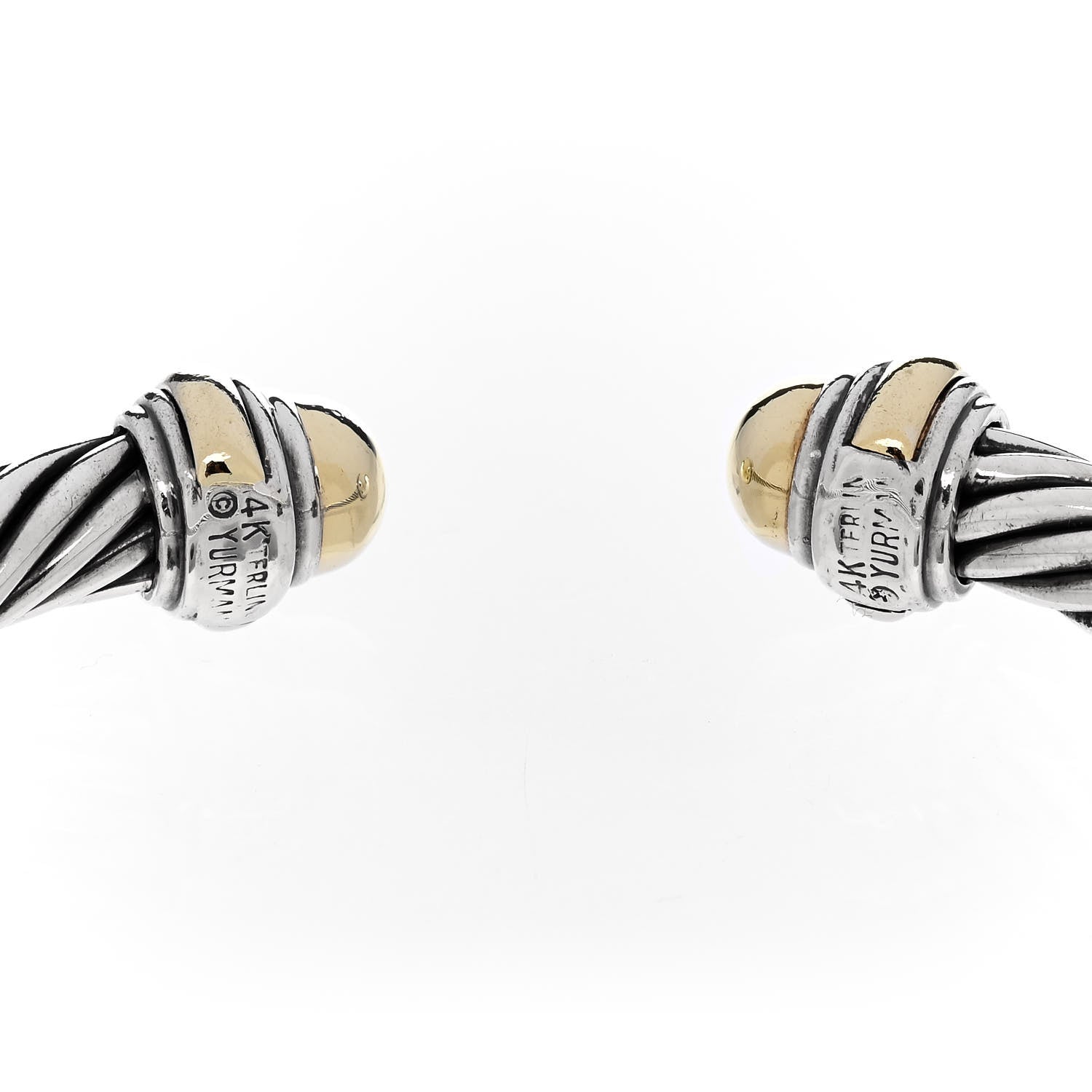 David Yurman Sterling Silver 14K Yellow Gold 7mm Cable Classics Bracelet 3 of 3