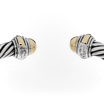 David Yurman Sterling Silver 14K Yellow Gold 7mm Cable Classics Bracelet 3 of 3
