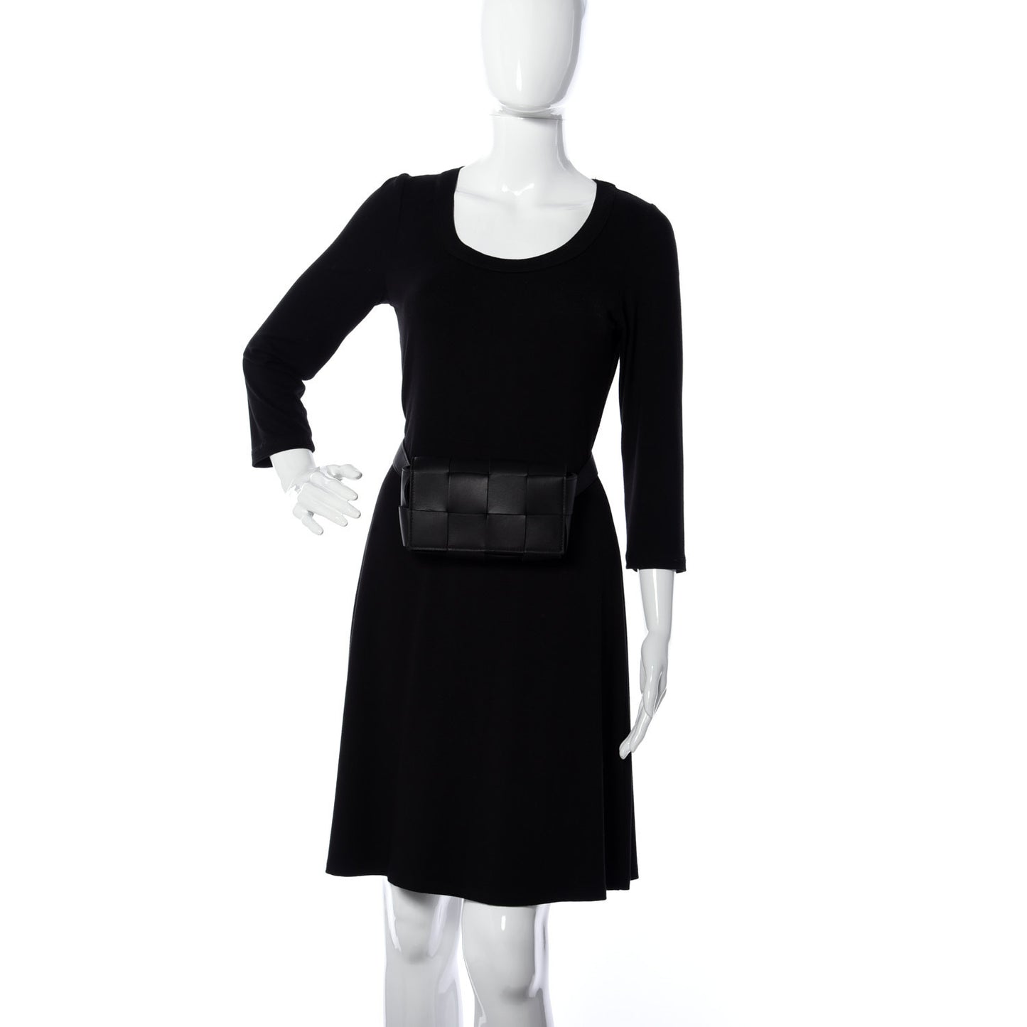 Nappa Maxi Intreccio The Belt Cassette Bag Black