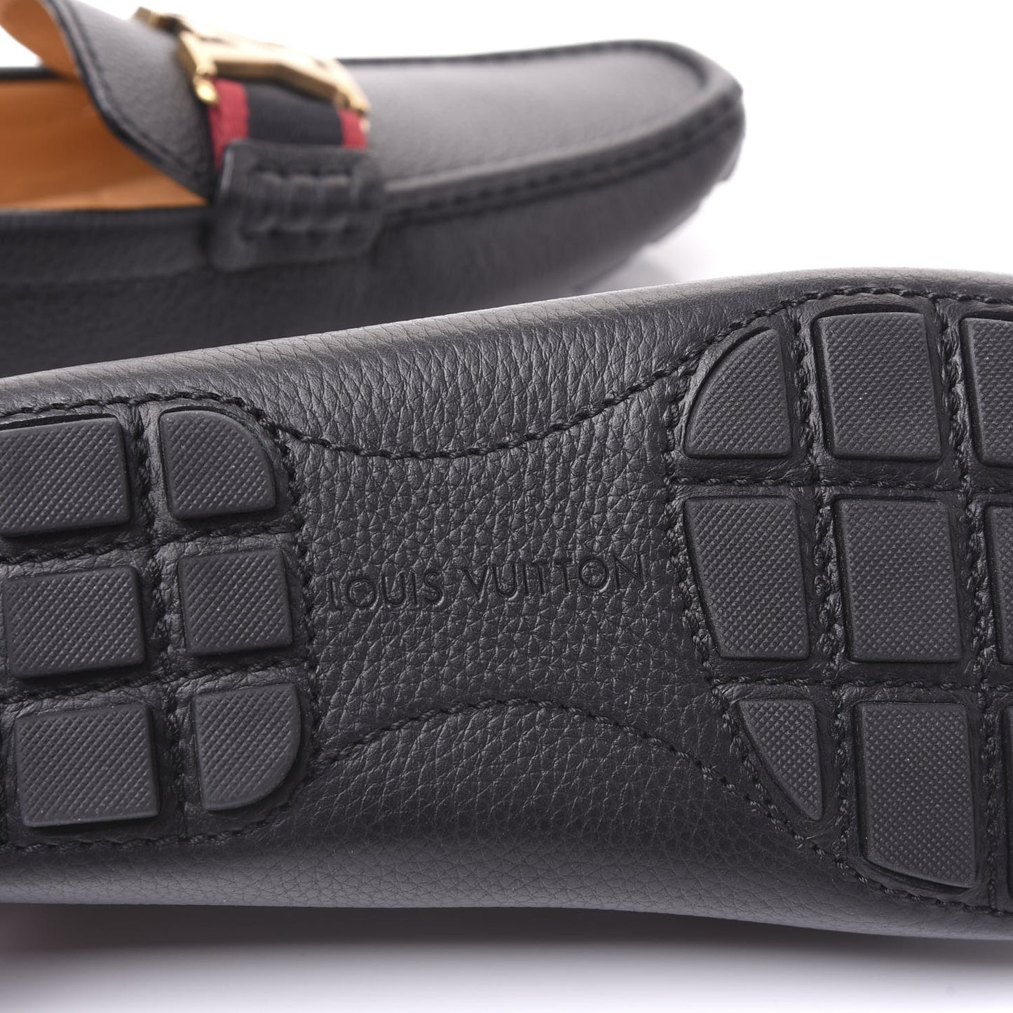 Grained Calfskin Monte Carlo Car Shoe Moccasin Loafers 5 Black