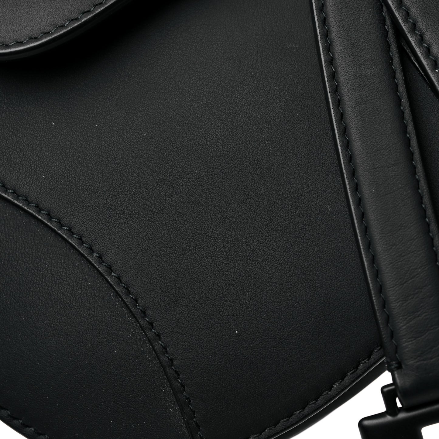 Ultra Matte Calfskin Mini Saddle Bag Black