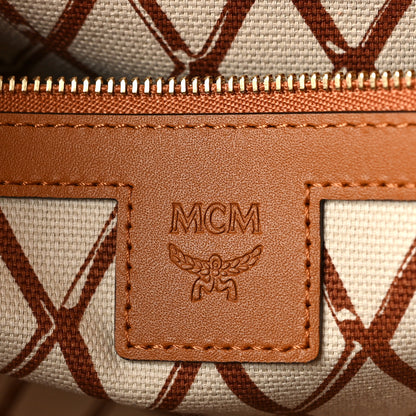 MCM Visetos Toni Shopper Tote Cognac 6 of 10