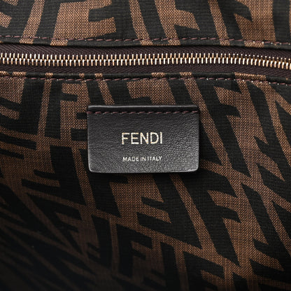 Fendi X SARAH COLEMAN Fabric Jacquard Vitello King FF Vertigo Shopping Tote Bag Tobacco Moro Black 6 of 11