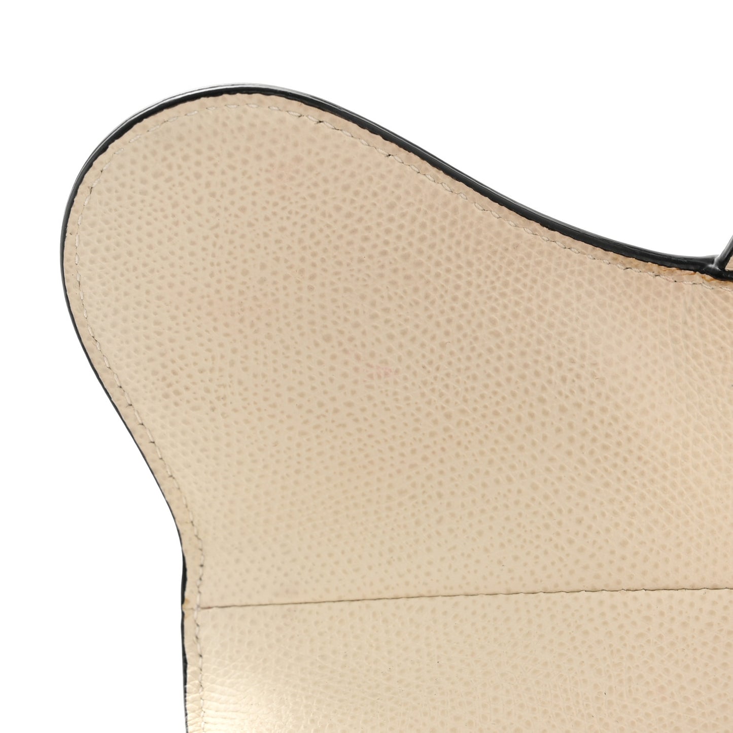 Grained Calfskin Mini Saddle Bag White
