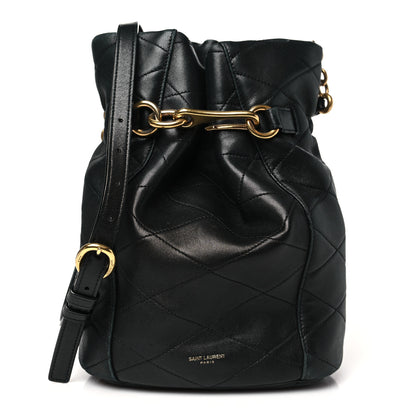 Saint Laurent Lambskin Quilted Le Maillon Bucket Bag Black 1 of 13