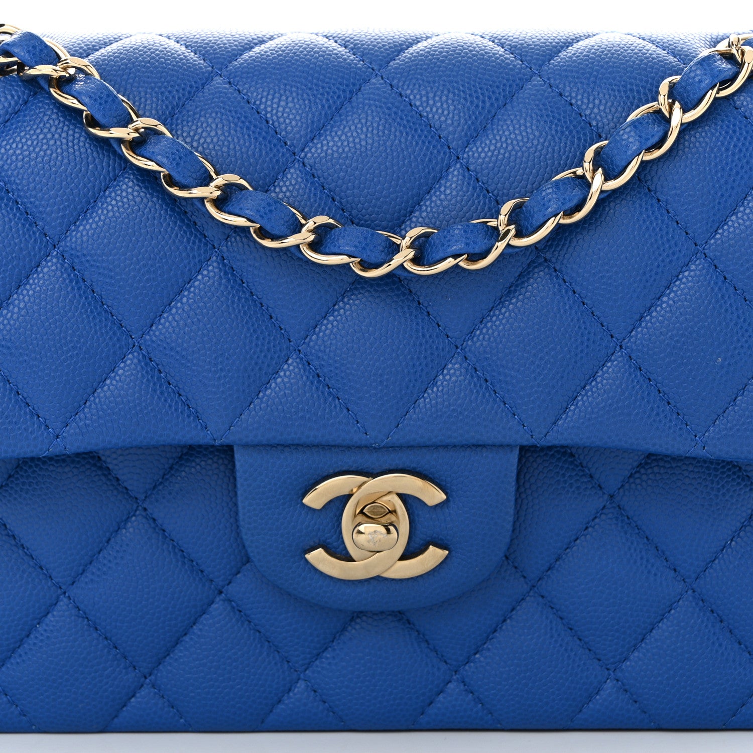 Chanel Caviar Quilted Small Double Flap Blue 8 of 11