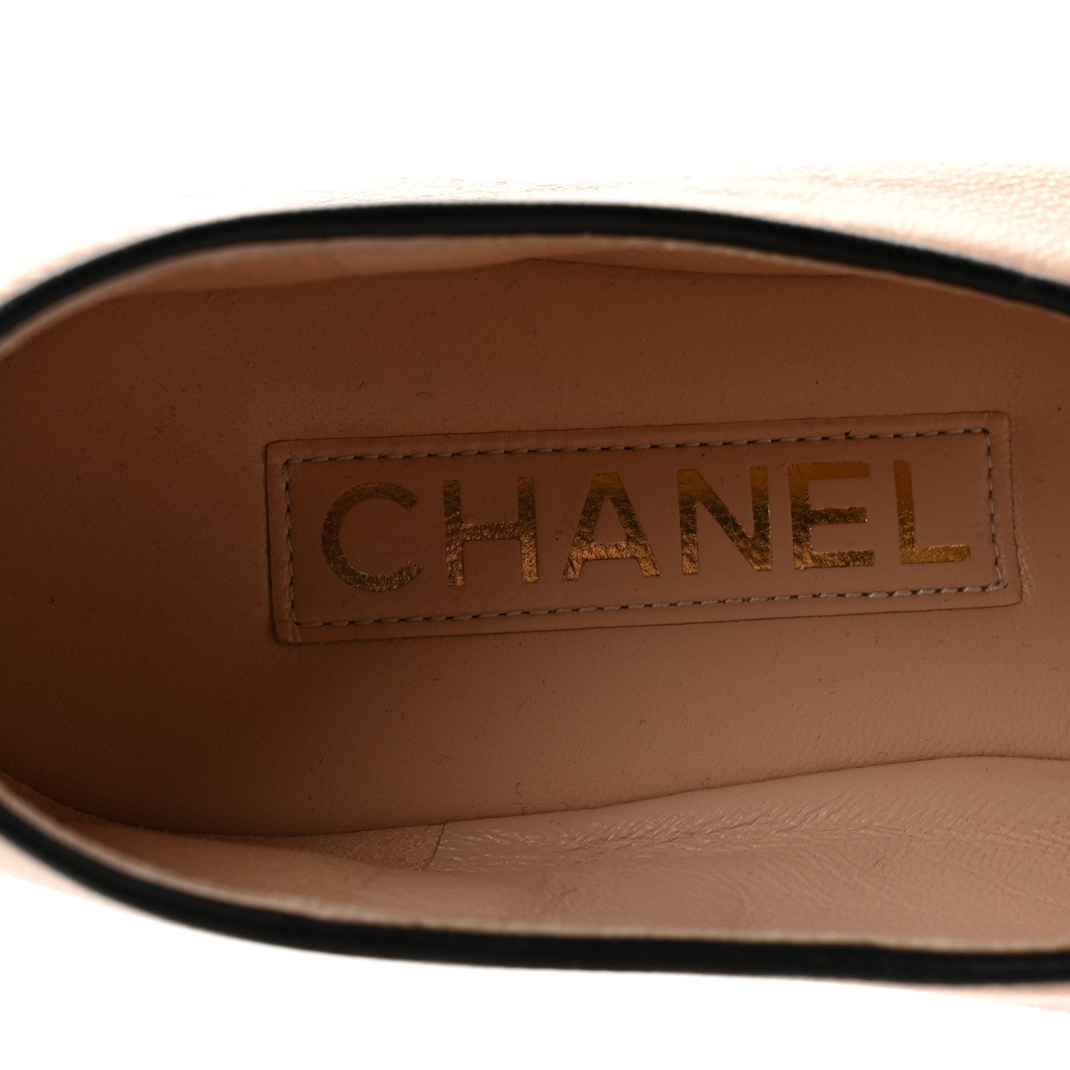 Chanel Lambskin Bow Mary Jane Flats 37 Beige Black 8 of 9
