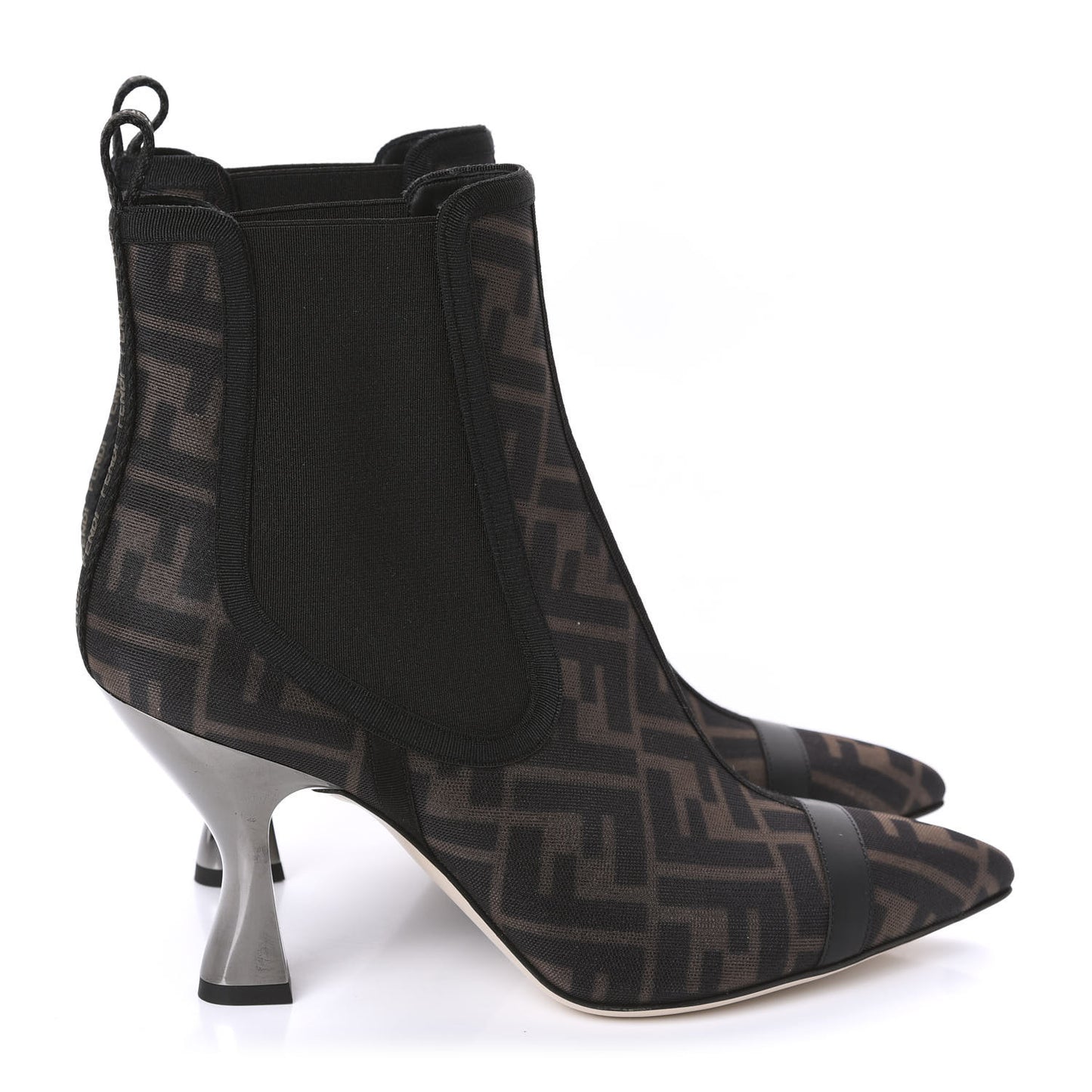 Mesh Tulle FF Colibri 85mm Ankle Booties 37.5 Tobacco Moro Black