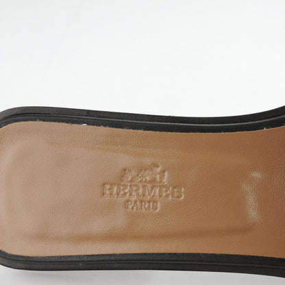 Hermes Box Calfskin Oran Sandals 38.5 Black 7 of 7