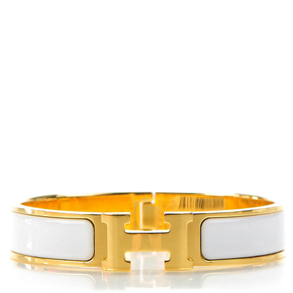 Hermes Enamel Narrow Clic Clac H Bracelet PM White 1 of 8