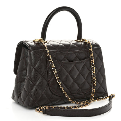 Chanel Caviar Quilted Mini Coco Handle Flap Dark Brown 3 of 10