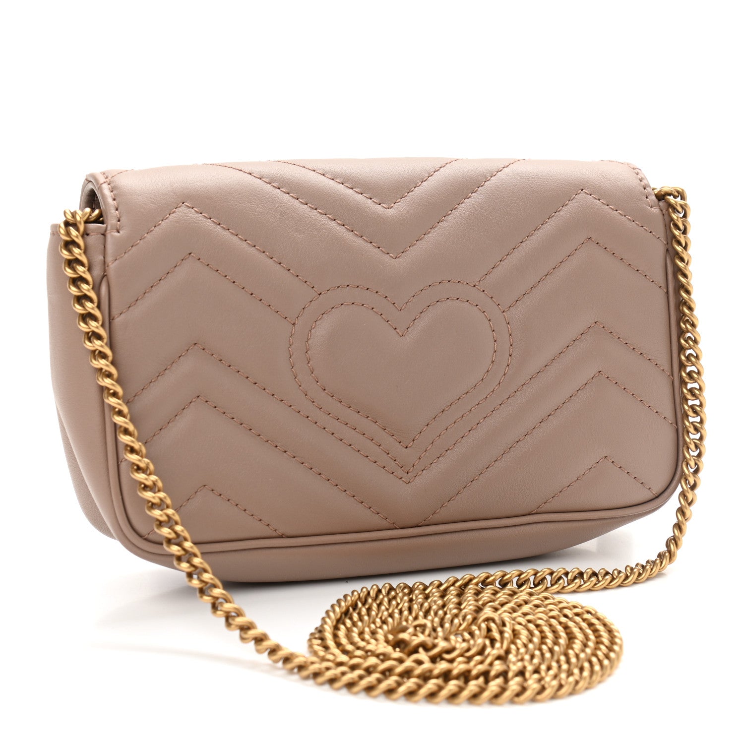 Gucci Calfskin Matelasse Super Mini GG Marmont Shoulder Bag Porcelain Rose 3 of 13