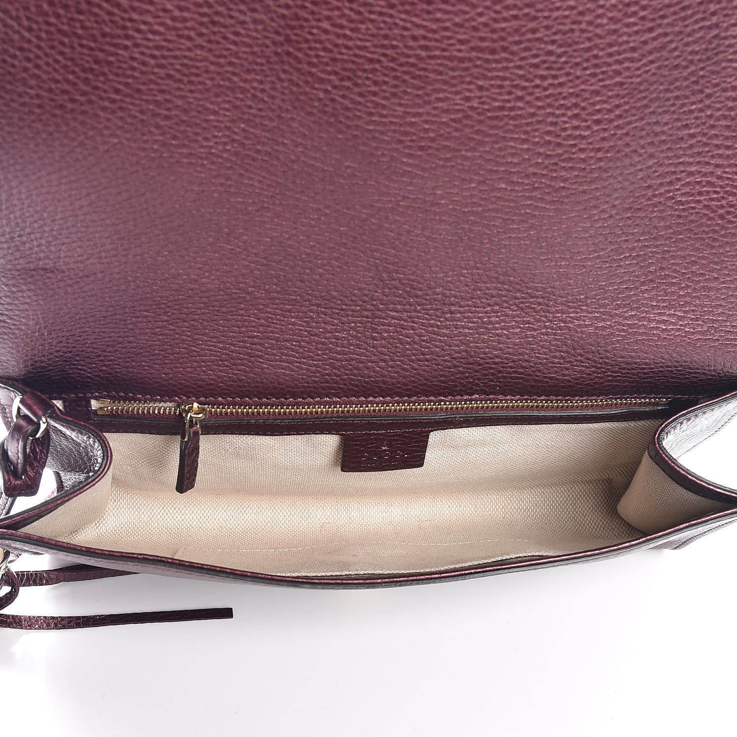 Gucci Metallic Cellarius Calfskin Medium Soho Clutch Classic Burgundy 5 of 7