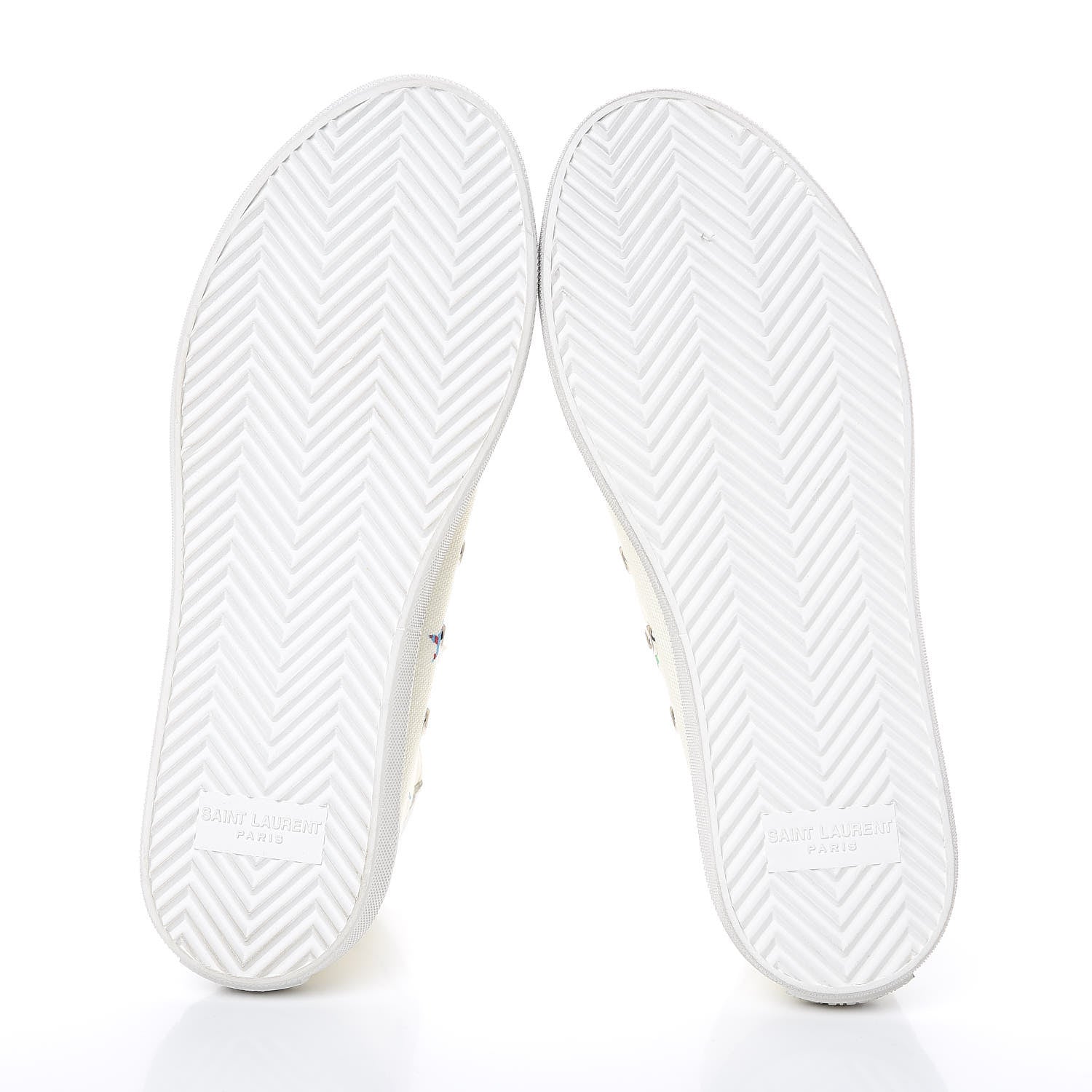 Saint Laurent Canvas Fun-Star Print Mens Bedford Hightop Sneakers 35.5 Cream 7 of 8
