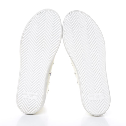 Saint Laurent Canvas Fun-Star Print Mens Bedford Hightop Sneakers 35.5 Cream 7 of 8