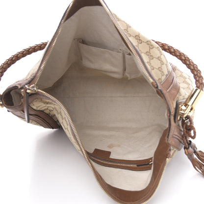 Gucci Monogram Cellarius Calfskin Medium Bella Hobo Beige Ebony Cuir 5 of 15