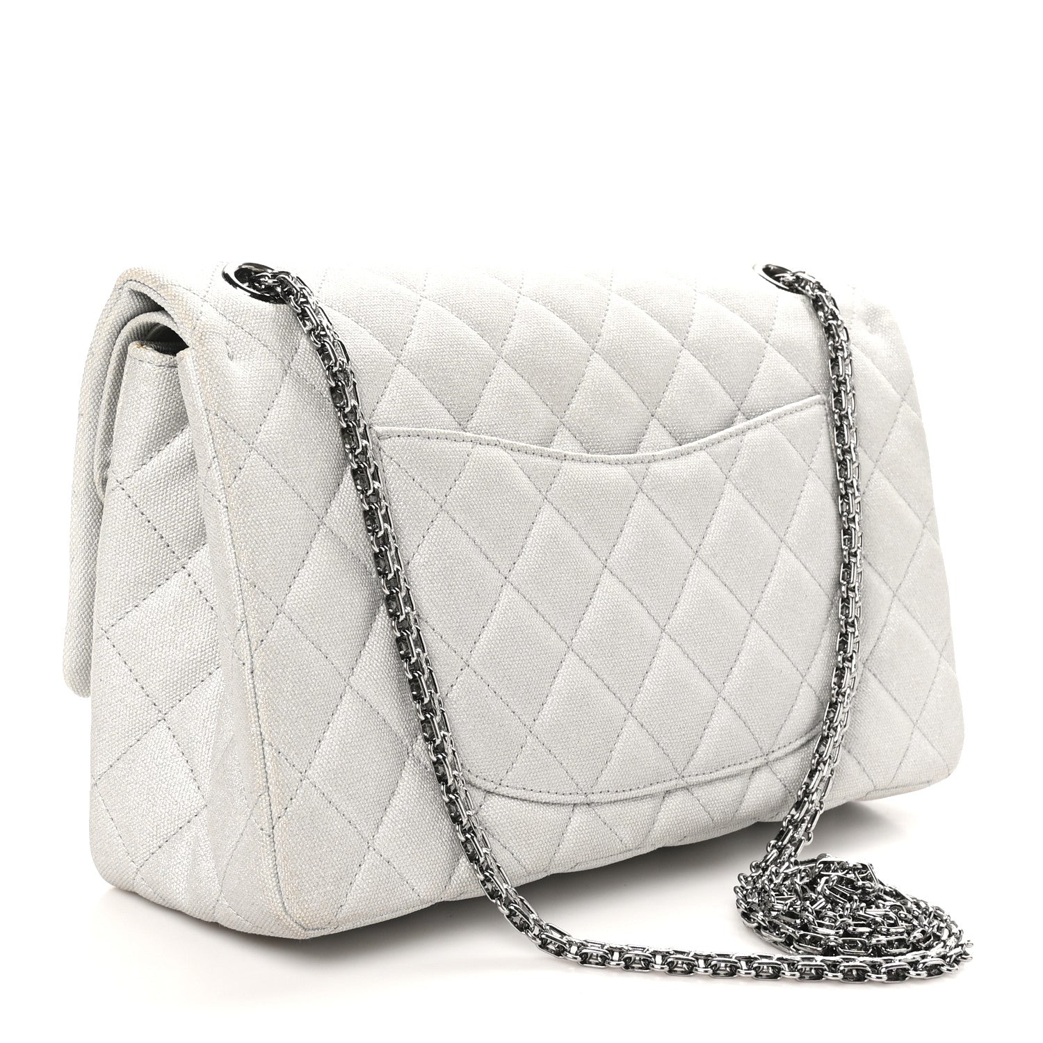 Chanel Metallic Canvas Space Charms 2.55 Reissue 226 Flap Silver 3 of 12