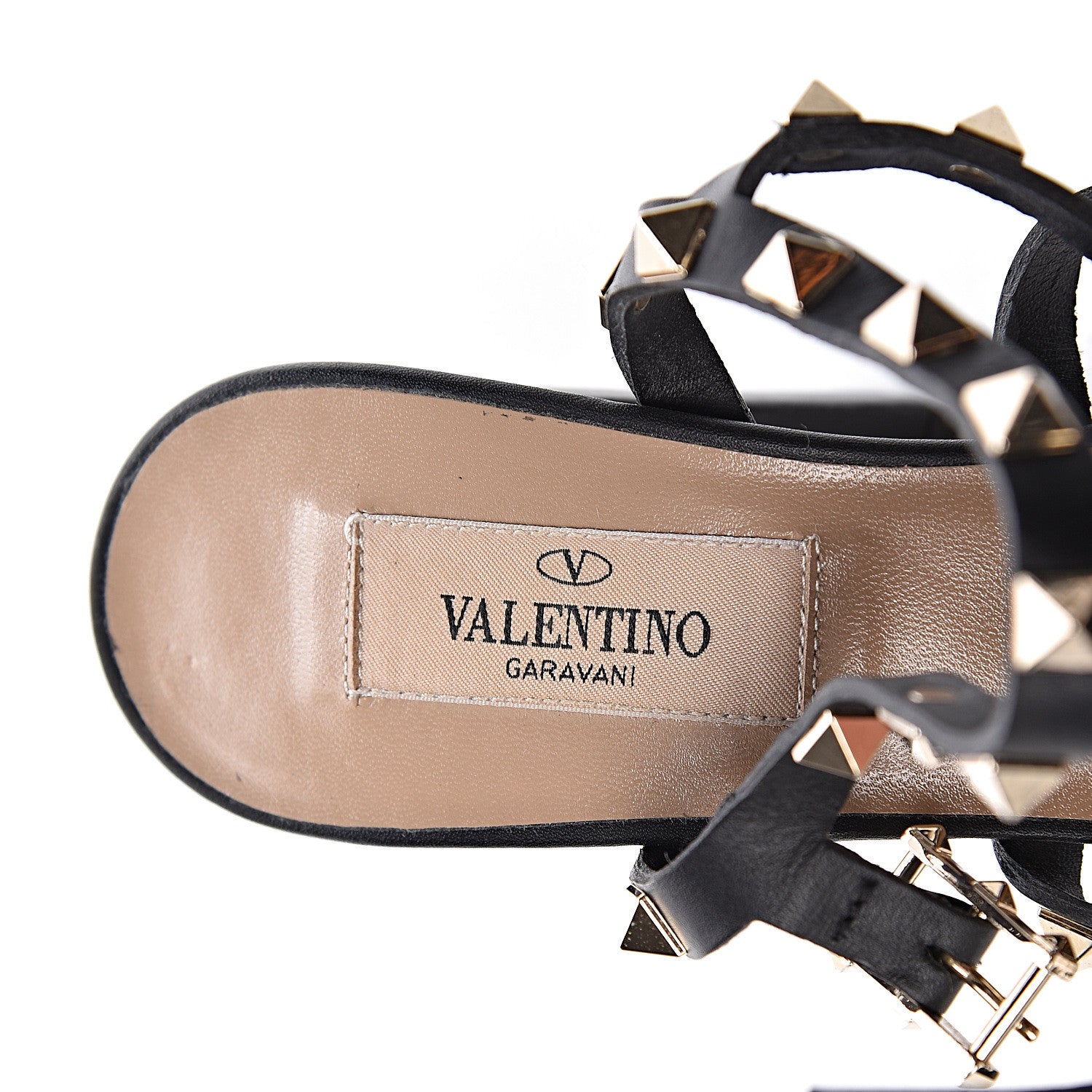 Valentino Garavani Calfskin Rockstud 90mm City Sandals 36 Black 9 of 11