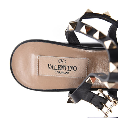 Valentino Garavani Calfskin Rockstud 90mm City Sandals 36 Black 9 of 11