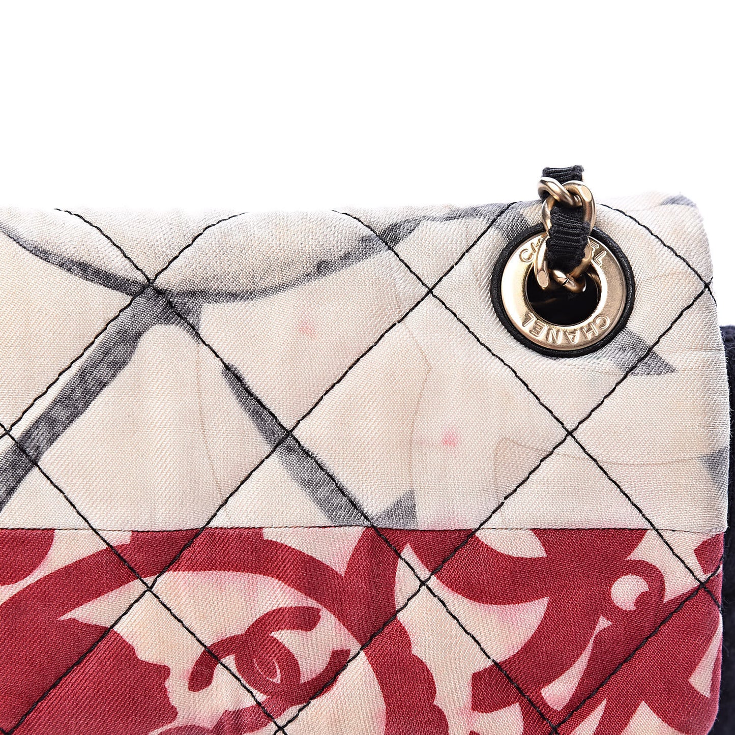 Fabric Quilted Patchwork Mini Rectangular Flap Red Black White