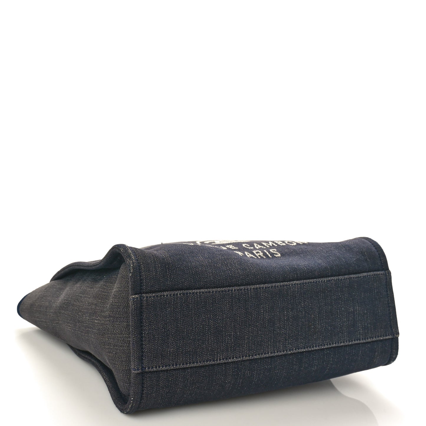 Lurex Canvas Small Deauville Tote Navy Blue Gold