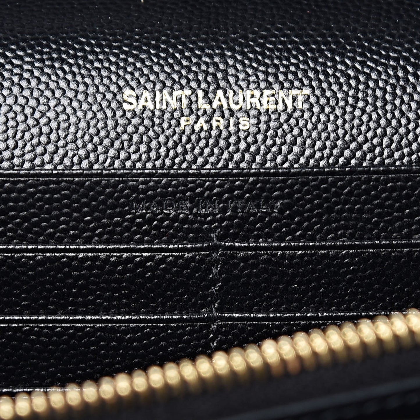 Grain De Poudre Matelasse Chevron Monogram Chain Wallet Black