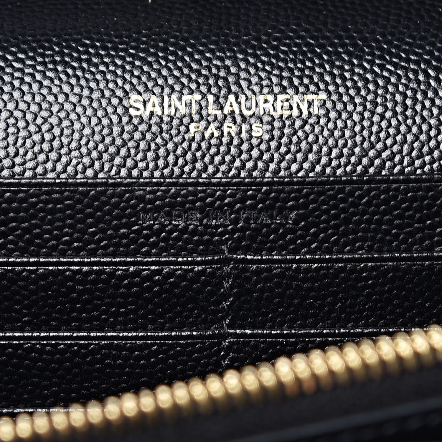 Saint Laurent Grain De Poudre Matelasse Chevron Monogram Chain Wallet Black 7 of 11