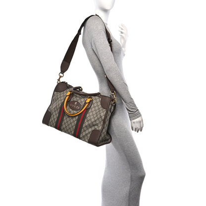 Gucci Soft GG Supreme Monogram Web Medium Duffle Bag Beige New Acero Crop 2 of 11