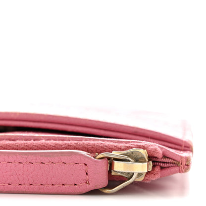 Chanel Sheepskin Quilted Mademoiselle Vintage Zip Pouch Red Pink 9 of 10