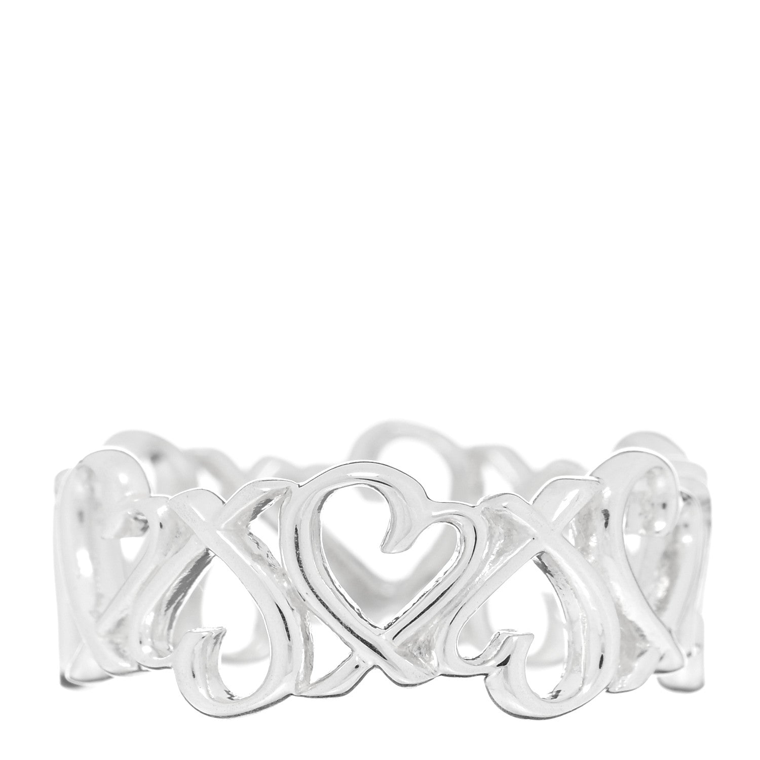 Tiffany Sterling Silver Paloma Picasso Loving Heart Band Ring 50 5.25 1 of 5