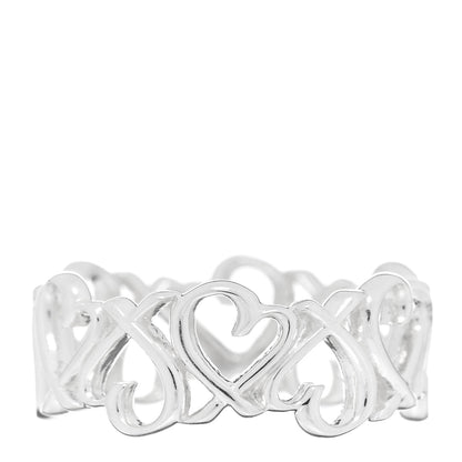 Tiffany Sterling Silver Paloma Picasso Loving Heart Band Ring 50 5.25 1 of 5