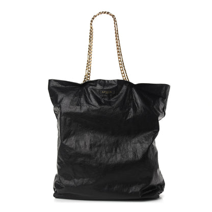 Lanvin Crinkled Lambskin Paper Bag Tote Black 1 of 9
